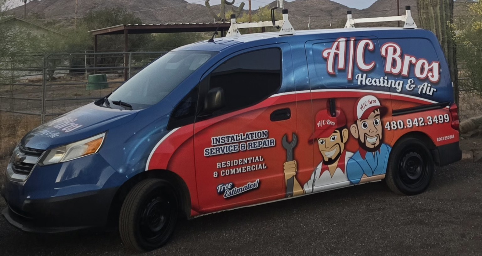 A/C Bros wrapped service van